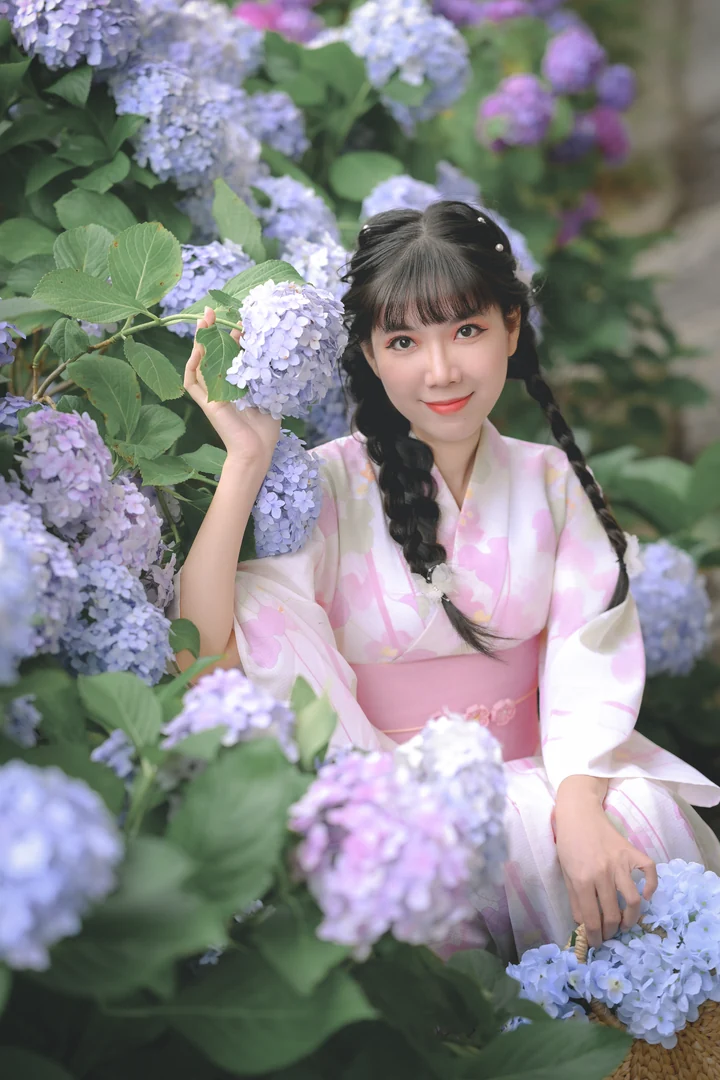 Portrait of Christy with flowers
